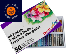 Pentel Oil Pastels 50/Pkg-Assorted Colors 50 Count (Pack of 1), Multicolor  - $19.62