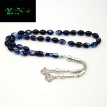 Blue Luminous Tasbih Muslim resin Rosary Everything is new misbaha Eid Ramadan G - $30.74