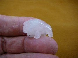 (Y-BUF-501) 1&quot; PINK quartz BUFFALO BISON gemstone carving FIGURINE buffa... - £6.75 GBP