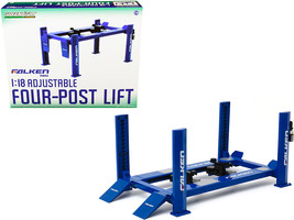 Adjustable Four Post Lift &quot;Falken Tires&quot; Blue for 1/18 Scale Diecast Model Cars  - $68.98