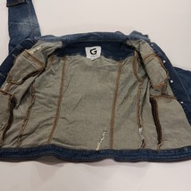 G by Guess Women's Blue Denim Distressed Long Sleeves Jacket Pockets Size Medium image 9