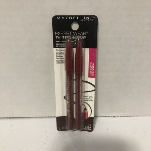 Maybelline New York Expert Wear Twin Eye &amp; Brow Pencil Dark Brown 102 2ct - $7.69