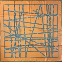 Hermes Scarf Bolduc by Jean Louis Dumas Silk 90 cm ribbon orange Carre 077 - £757.77 GBP
