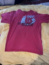 Burton T-Shirt Adults L Large Red Crewneck Short Sleeve 100% Cotton LOGO - $14.72