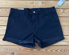 H&amp;M NWT women’s stretch denim shorts Size 16 black R2 - £11.13 GBP