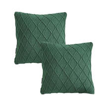 SOGA Set of 2 Forest Green Diamond Knit 45cm Decorative Throw Pillow Covers - €53,84 EUR