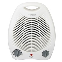 Vie Air 1500W Portable 2 Settings White Office Fan Heater with Adjustable Therm - £38.86 GBP