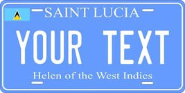 Saint Lucia Blue License Plate Personalized Car Auto Bike Motorcycle Custom Tag - £8.25 GBP+