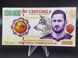 Francesco Totti, soccer, Rome, Italy ~ Commemorative Polymer Banknote, UNC - £7.90 GBP
