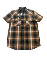 Pendleton Men’s Frontier Pearl Snap Button Up Shirt Sz M Plaid Black Tan... - €34,07 EUR