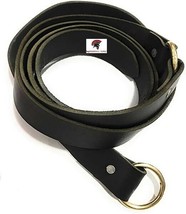 Leather Belt Classic Medieval Ring Belt with Brass Ring 84&quot; Long Leather... - £29.09 GBP