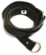Leather Belt Classic Medieval Ring Belt with Brass Ring 84&quot; Long Leather... - £28.96 GBP