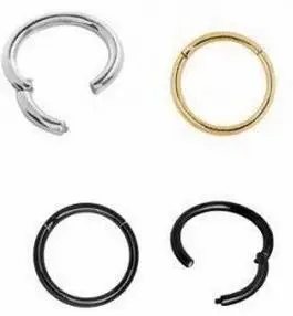 steel medical closed ring earrings ear nose ring interface ring Open Hoop 14G 16 - £60.98 GBP