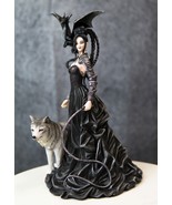Gothic Maestra Maleficent Witch Fairy With Alpha Wolf and Black Dragon S... - $1,940.75 MXN