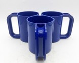 Heller Massimo Vignelli Lot of 3 plastic Blue Mugs Plastic Cups Vintage MCM - $34.99