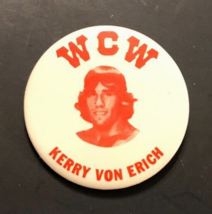 Kerry Von Erich Wrestling White Round Button Pin WCW Vintage 80s Iron Cl... - £43.28 GBP