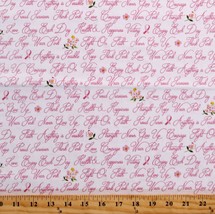 Cotton Anything is Possible Breast Cancer Fabric Print by the Yard D770.81 - £9.89 GBP