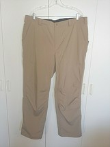 L.L. B EAN Men&#39;s Tan Polyester Stretch Zip Leg PANTS-XL-GENTLY WORN-STRETCH Waist - £7.98 GBP