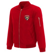 NHL Florida Panthers Lightweight Nylon Bomber  Jacket Embroidered Logo  Red - £96.21 GBP