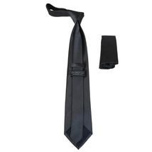 Men's Satin Silky Tie Hankie Set J.Valintin Private Collection R67 Dark Gray image 2