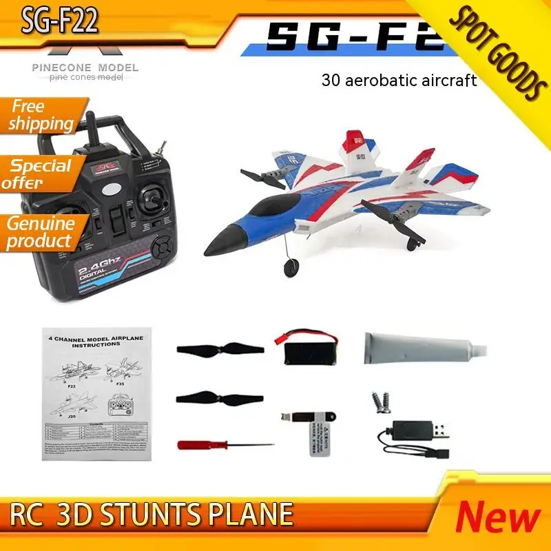New F22 Stunts Plane RC Plane 2.4G Radio Control Glider Remote Control 3D Plane - £83.96 GBP