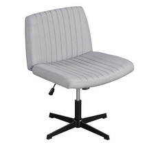 Criss Cross-Legged Swivel Desk Chair No Wheels-Gray - $2,768.53 MXN