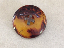 Vtg Mid Century Celluloid Lucite Faux Tortoise Shell Metal Shank Button ... - $13.99