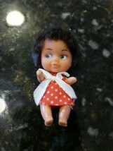 Liddle Kiddle Brown Brunette Hair Red Dress Clone Doll - $26.46