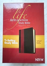 NIV Life Application Study Bible - Personal Size TuTone Brown/Tan LeatherLike - £29.72 GBP