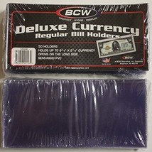 50 Bcw Currency Deluxe Holders Semi Rigid Vinyl For Banknotes Money Dollar Bill - $30.65