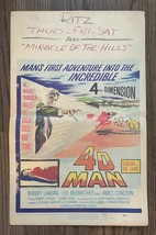 *4D MAN (1959) Scientist Passes Through Surfaces But Ages Rapidly and Ki... - $95.00