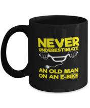 Coffee Mug Funny Never Underestimate An Old Man On An E-bike Grandpa  - £15.88 GBP