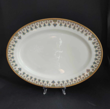 Vintage Haviland Co. Limoges France Oval Platter Blue Gold Serving Cobalt 13.75&quot; - £29.72 GBP