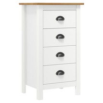 Sideboard Hill White 46x35x80 cm Solid Pine Wood - £66.34 GBP