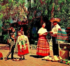 Olvera Street Los Angeles California Plastichrome UNP Vtg Chrome Postcard - $3.91