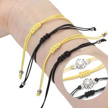 4PCS/SET Sunflower Gift Friend Best Couple Matching Bracelet Girls Daughter Moth - £9.29 GBP