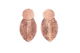 Handmade eco friendly sustainable natural fiber Drop earrings natural - £37.48 GBP