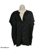 4Our Dreamers Womens Printed V Neck Blouse Top Size Medium Black Geometric - $345.08 MXN