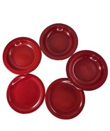 Vintage Dallas Ware Texas Ware Red Melamine Bowls &amp; Plates Set Of 5 - £19.29 GBP