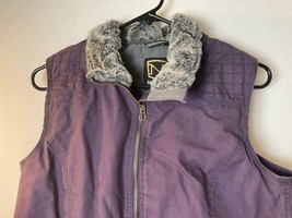 Noble Outfitters Equestrian Vest Purple Faux Fur Collar Lined Size Large - £19.40 GBP