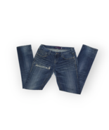 Dark Wash Distressed Holey Low Rise Straight Leg Jeans Vigoss Collection... - $741.26 MXN