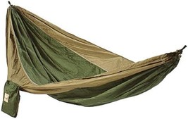 Hammaka Parachute Nylon Portable Double Hammock, Army Green / Brown - £45.83 GBP