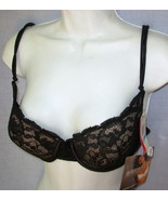New LILY of FRANCE sz 36 C Padded Underwire Bra black 36C as is - £7.89 GBP
