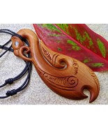 Large Maori Manaia Fish Hook 5&quot; Pendant Necklace Hei Matau Surfer Unisex... - $26.00