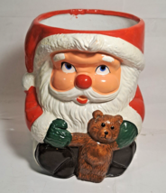 Vintage Woolworths Santa Claus Ceramic Christmas Planter flower pot candle Rare! - £39.49 GBP