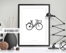 Her Bicycle Print, Graphic Style, Minimal Wall Decor, Home Inspo, Female... - $184.15 MXN+