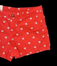 Uniqlo Women’s Chino Micro Shorts Size 4 Red Seashell Print NWT image 3