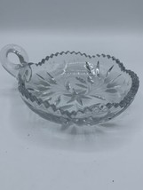 Cut Glass Crystal Clear Nut Candy Relish Desert Bowl Dish 6&quot; Very NICE - £11.00 GBP