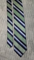 JoS A BANK Heritage Collection  100% Silk Repp Tie Green/Blue Striped  N... - $18.32