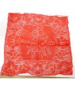 Vintage Lace Red Polyester Matador and Bull MEXICO El Paso Texas Souveni... - £17.08 GBP